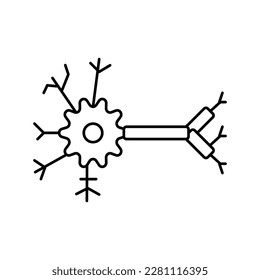 biological model neural network line icon vector. biological model neural network sign. isolated contour symbol black illustration