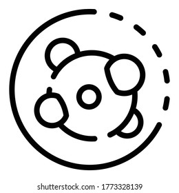 Icono de molécula biológica. Esquema del icono del vector de molécula biológica para el diseño web aislado en fondo blanco