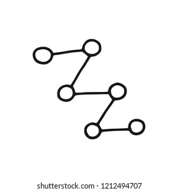 biological molecule sketch icon. particle and atom isolated object.