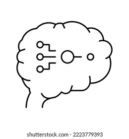 biological neural network line icon vector. biological neural network sign. isolated contour symbol black illustration