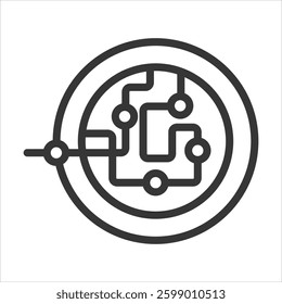 Biological Pathway Outline Icon Vector Illustration
