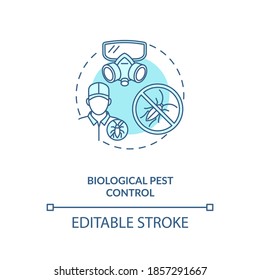 Biological pest control concept icon. Organic farming principles. Protecting organic plants. Gardening idea thin line illustration. Vector isolated outline RGB color drawing. Editable stroke