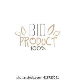Biological Product Label Cool Flat Vector Hand Drawn Light Shade Design Template On White Background