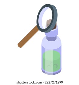 Biologische Forschung Symbol isometrische Vektorgrafik. Testversuch. Medizinische Gesundheit