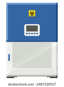Biological safety cabinet (BSC) primary engineering control used to protect personnel against biohazardous or infectious agents. Flat design