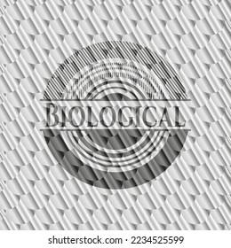 Insignia de plata biológica. Patrón de escalas. Ilustración vectorial. Detallado. 