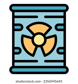 Biological station barrel icon outline vector. Futuristic energy. Fuel chemistry color flat