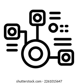 Biological station scheme icon outline vector. Biochar research. Energy renewable