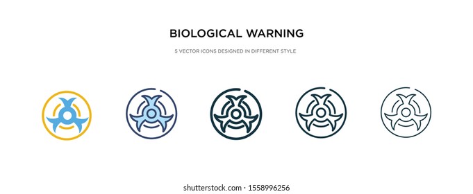 biological warning icon in different style vector illustration. two colored and black biological warning vector icons designed in filled, outline, line and stroke style can be used for web, mobile,
