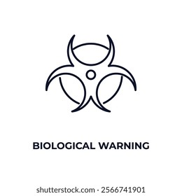 biological warning outline icon. Linear vector from medical concept. Thin line biological warning icon isolated on white background