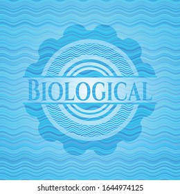 Biological water wave emblem. Vector Illustration. Detailed.