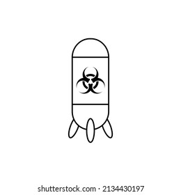 Biological weapon simple thin line icon vector illustration. For web and mobile UI UX