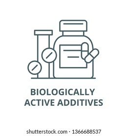 Biologically active additives line icon, vector. Biologically active additives outline sign, concept symbol, flat illustration