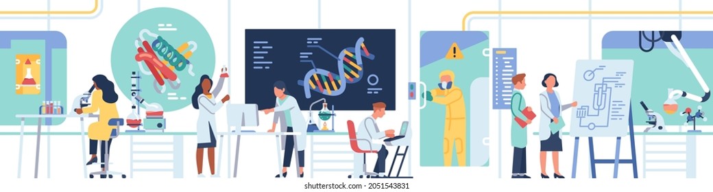 Biologists or chemists laboratory. Technological