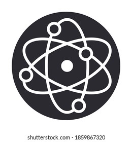 biology atom molecule science element silhouette icon style vector illustration