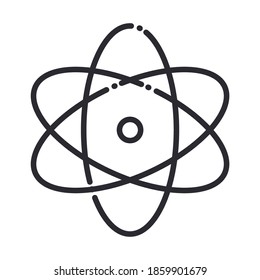 biology atom molecule science element line icon style vector illustration