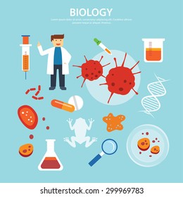 biology background education concept flat design