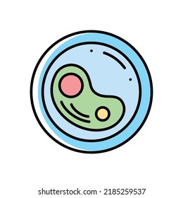 biology bacteria in petri icon isolated