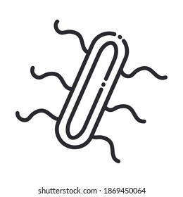 biología bacteria investigación ciencia elemento línea icono ilustración vectorial
