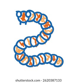 biologia bacterias vírus doodle ícone esboço vetor. biologia bactérias sinal de vírus. ilustração símbolo isolado