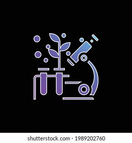 Icono de vector de gradiente azul de biología