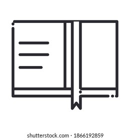 biology book science element line icon style vector illustration