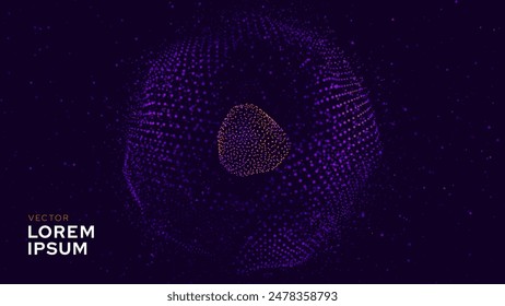 Biology Cell Scientific Medical Research Background. Science Blue Cells Backdrop with Depth of Field Blur Particles Effect. Futuristic Plant Microbiology. Blue Virus Cells Vector Illustration.