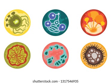 Biology cells icon sets, including white background for national science day.