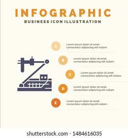 Biology, Chemistry, Genetics, Medical, Research Solid Icon Infographics 5 Steps Presentation Background. Vector Icon Template background