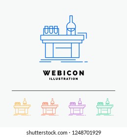 Biology, chemistry, lab, laboratory, production 5 Color Line Web Icon Template isolated on white. Vector illustration