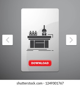 Biology, chemistry, lab, laboratory, production Glyph Icon in Carousal Pagination Slider Design & Red Download Button
