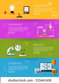 Biology and chemistry laboratory workspace and science equipment.