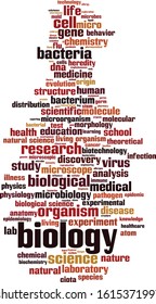 Biology cloud concept. Collage made of words about biology. Vector illustration 