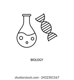 icono de línea de concepto de biología. Ilustración de elementos simples. concepto de biología diseño de símbolos de contorno.
