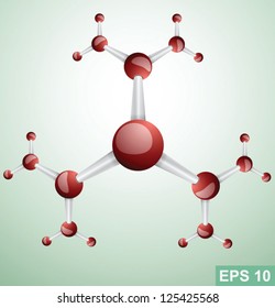 Biology concept. Molecule model. Vector illustration
