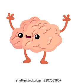Biology for design concept. Funny human organ flat for web design. Cartoon cute stomach, lungs, spleen, bladder, kidney and brain isolated vector illustration