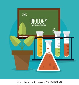 Biology design. Lab icon. Flat illustration, vector