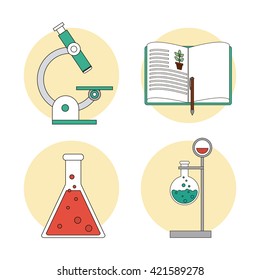 Biology design. Lab icon. Flat illustration, vector
