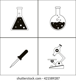 Biology design. Lab icon. Flat illustration, vector