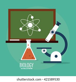 Biology design. Lab icon. Flat illustration, vector