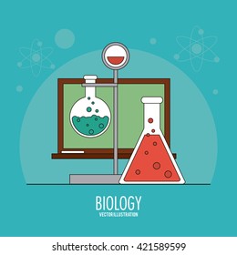 Biology design. Lab icon. Flat illustration, vector