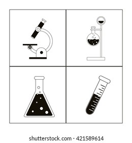 Biology design. Lab icon. Flat illustration, vector