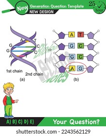 Biologie, DNA-Helix, DNA-Replikation, Fragevorlage der nächsten Generation, Prüfungsfrage, EPS