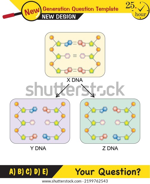 Biology, DNA helix,\
DNA replication, next generation question template, dumb physics\
figures, exam question, eps\
