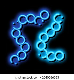 Biology Element Bacteria neon light sign vector. Glowing bright icon transparent symbol illustration