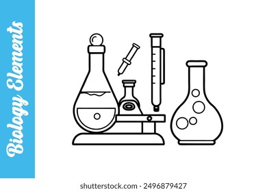 Biology Elements with editable outline collections