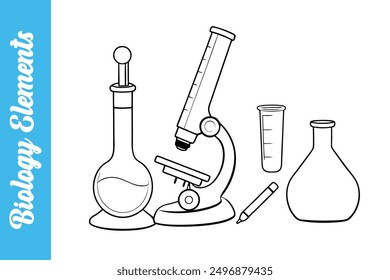 Biology Elements with editable outline collections