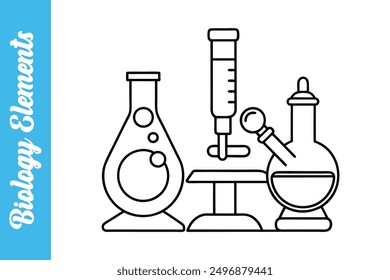 Biology Elements with editable outline collections