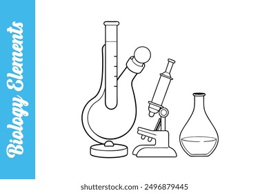 Biology Elements with editable outline collections