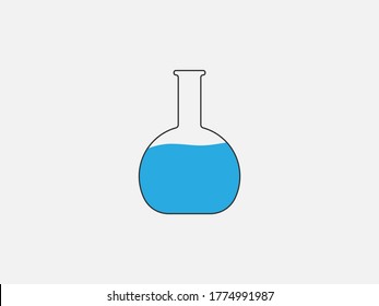 Biology, experiment, flask icon. Vector illustration, flat design.